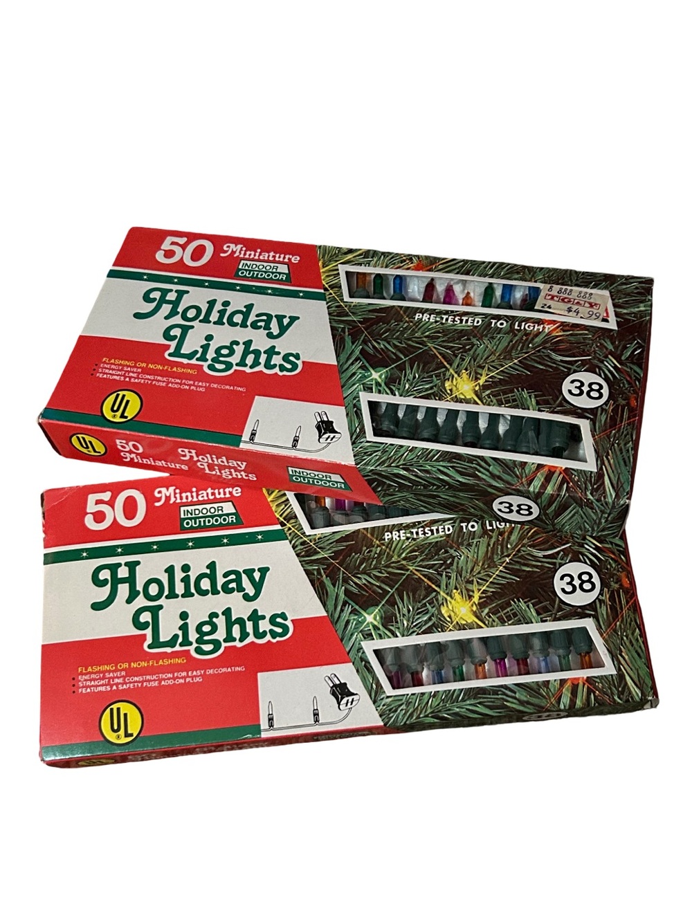 2 Boxes Vintage Multi Colored Christmas Lights